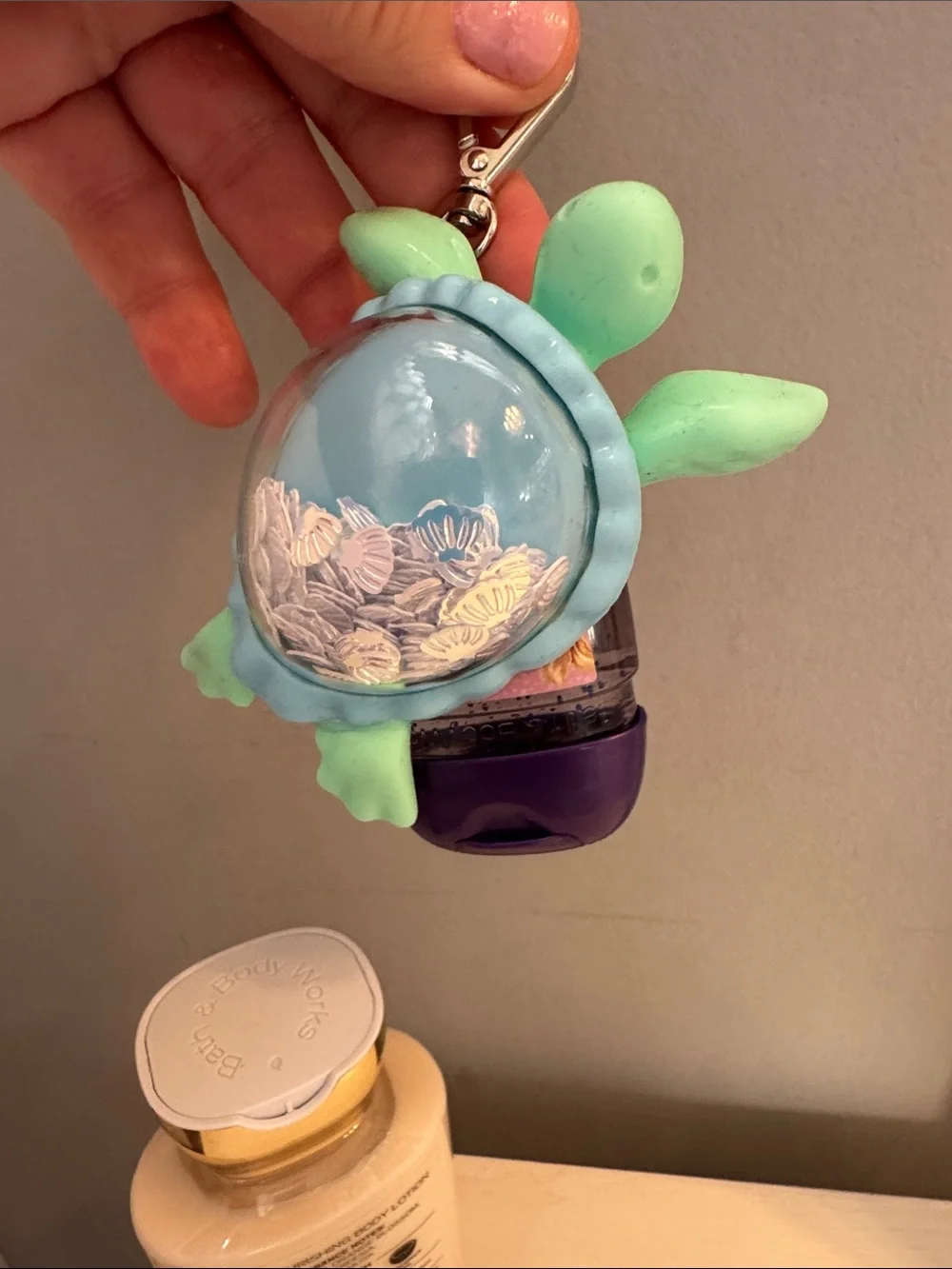 Bath & Body Works Sea Island Shore Body Lotion, Rapunzel hand sanitizer & holder